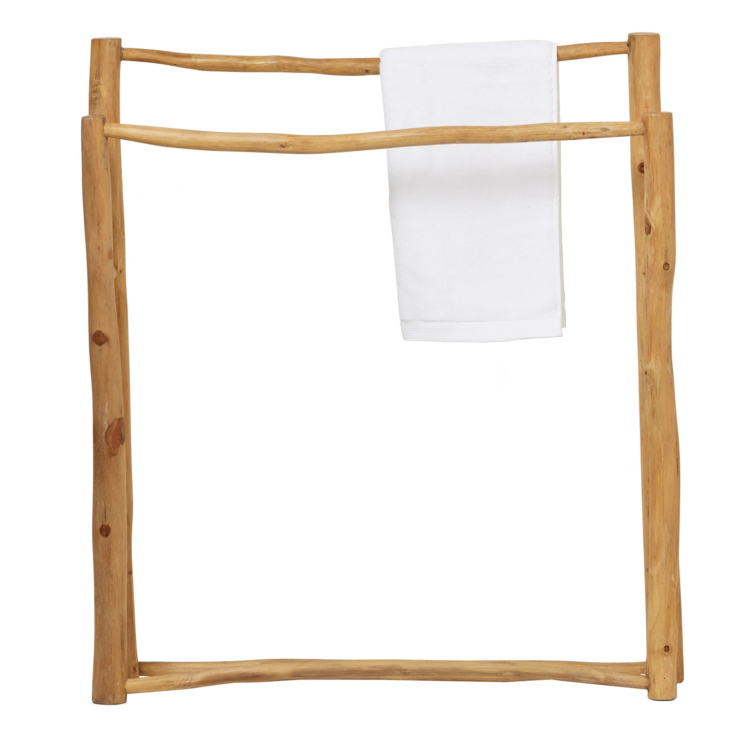 Provo Natural Teak Freestanding Towel Rack