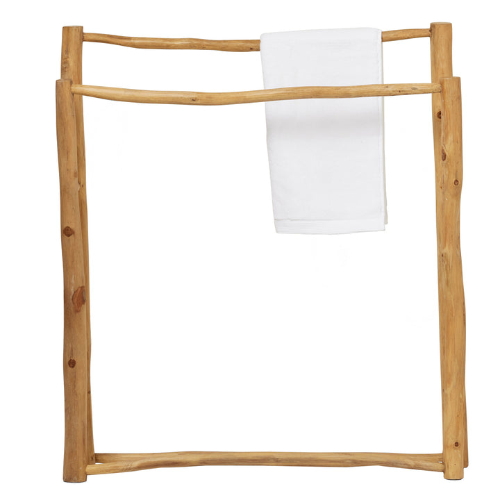 Provo Natural Teak Freestanding Towel Rack 32"x36"