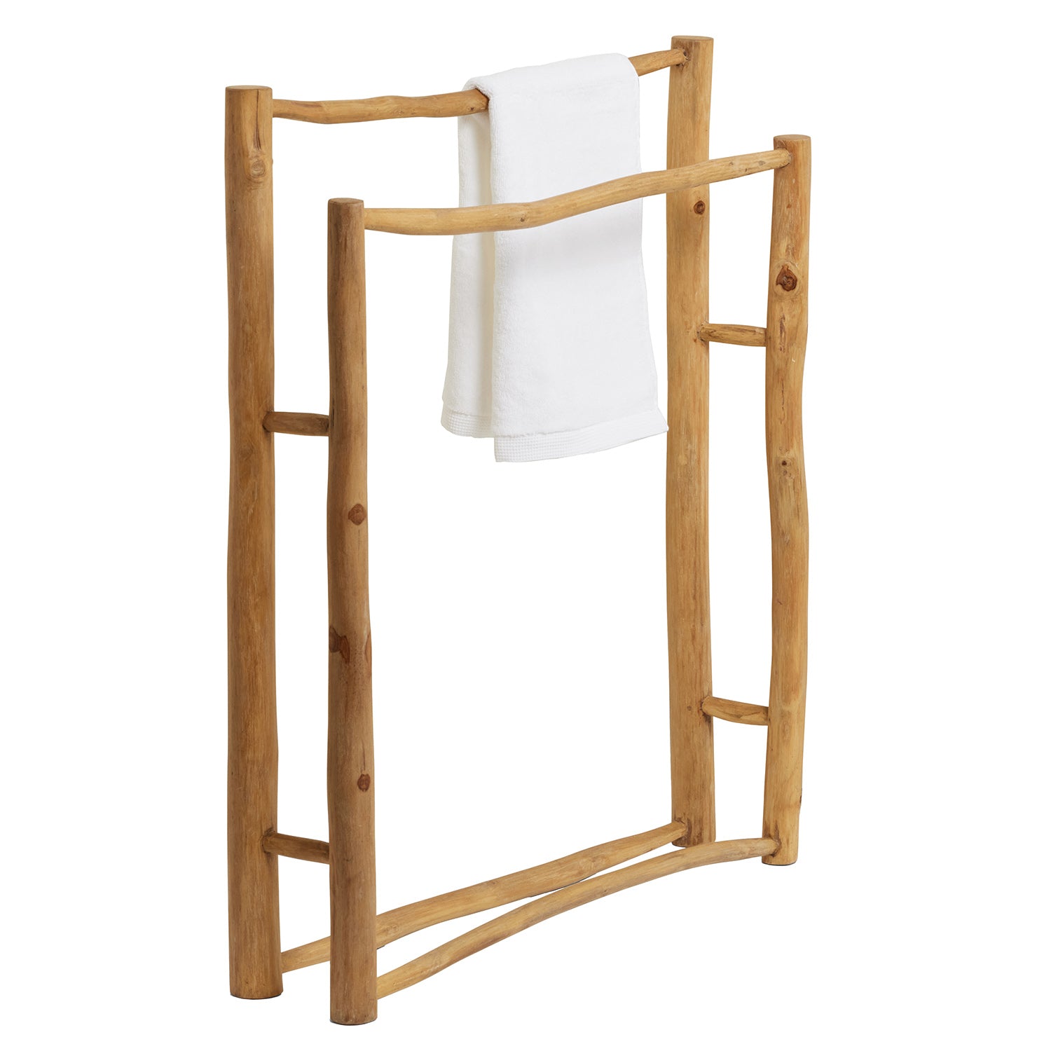 Provo Natural Teak Freestanding Towel Rack - Thumbnail 4