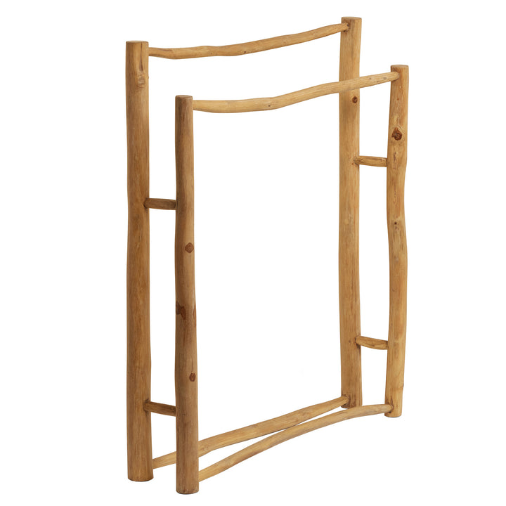 Provo Natural Teak Freestanding Towel Rack 32"x36"