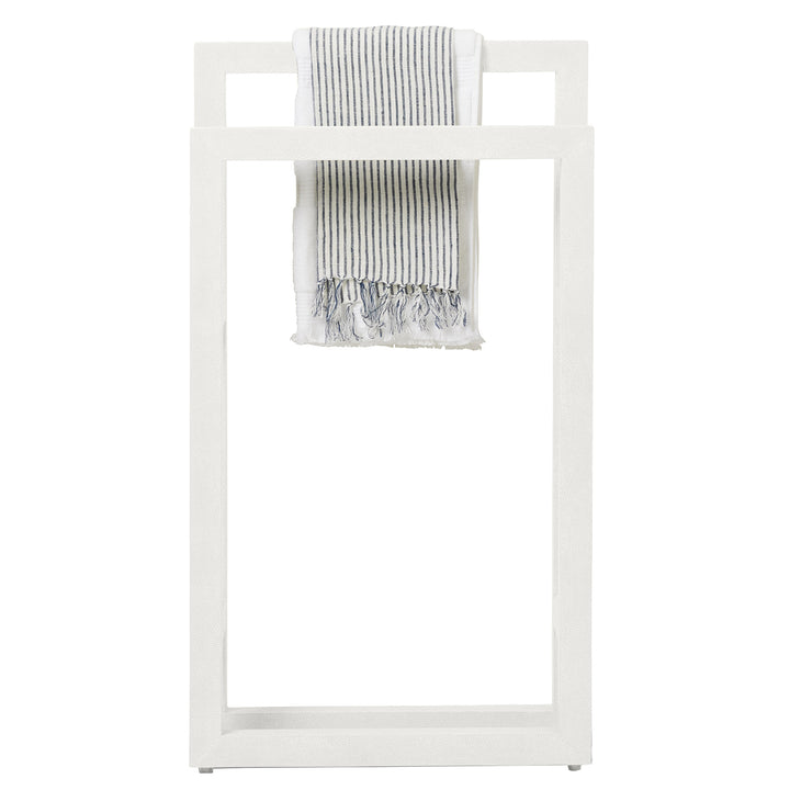 Ramsey Faux Shagreen Freestanding Towel Rack 20"x36" (Bright White)