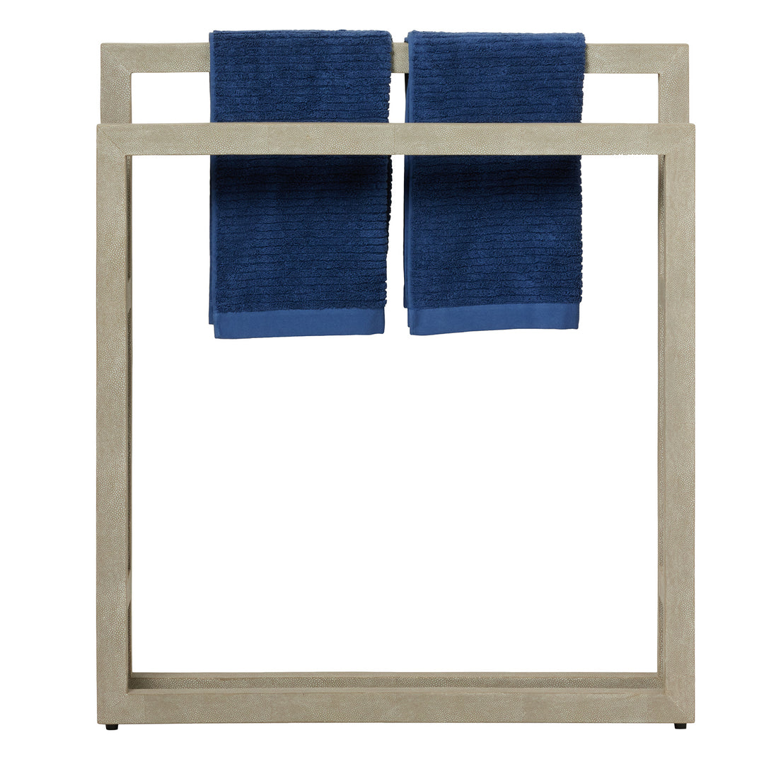 Ramsey Faux Shagreen Freestanding Towel Rack 32"x36" (Sand)