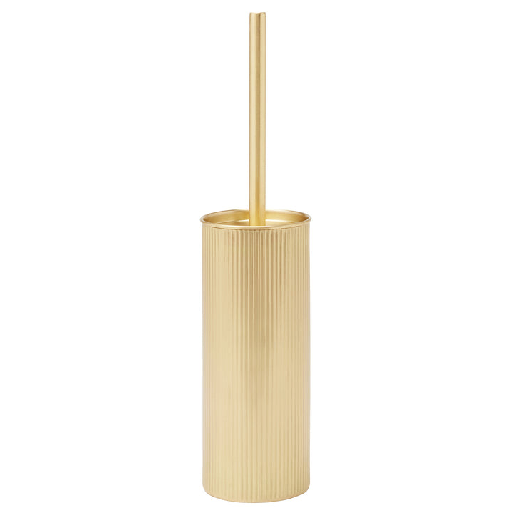 Redon Ribbed Metal Toilet Brush Holder (Antique Brass)