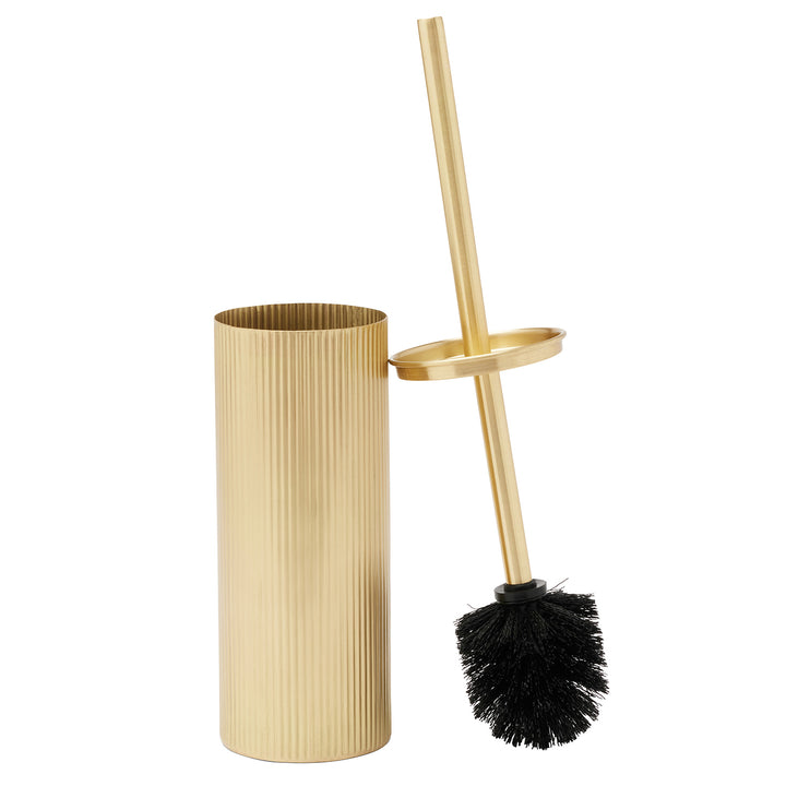 Redon Ribbed Metal Toilet Brush Holder (Antique Brass)