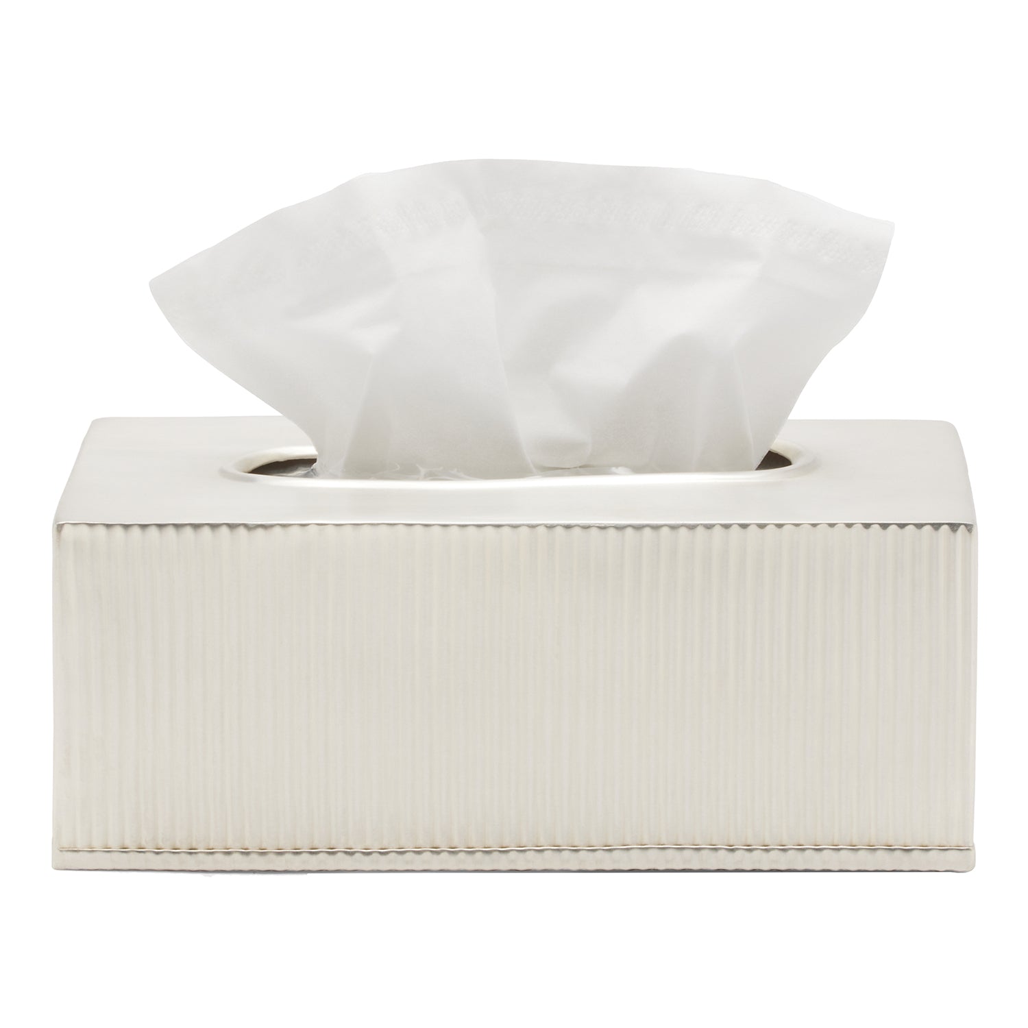 Redon Ribbed Metal Rectangle Tissue Box