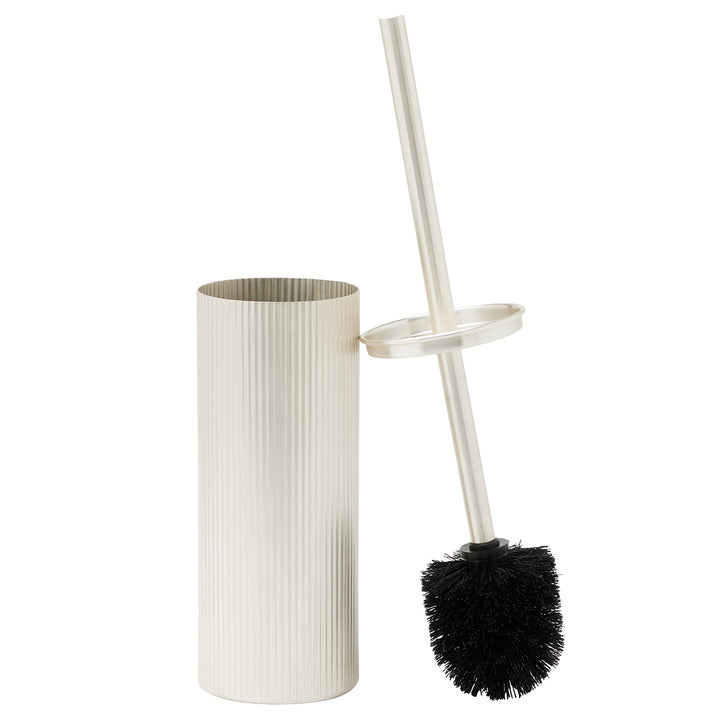 Redon Ribbed Metal Toilet Brush Holder (Matte Silver)