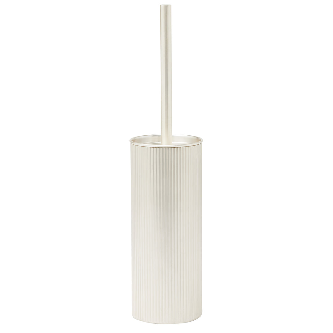 Redon Ribbed Metal Toilet Brush Holder (Matte Silver)