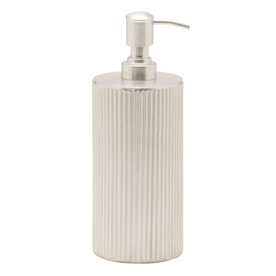 Redon Ribbed Metal Soap Dispenser XL (Matte Silver)