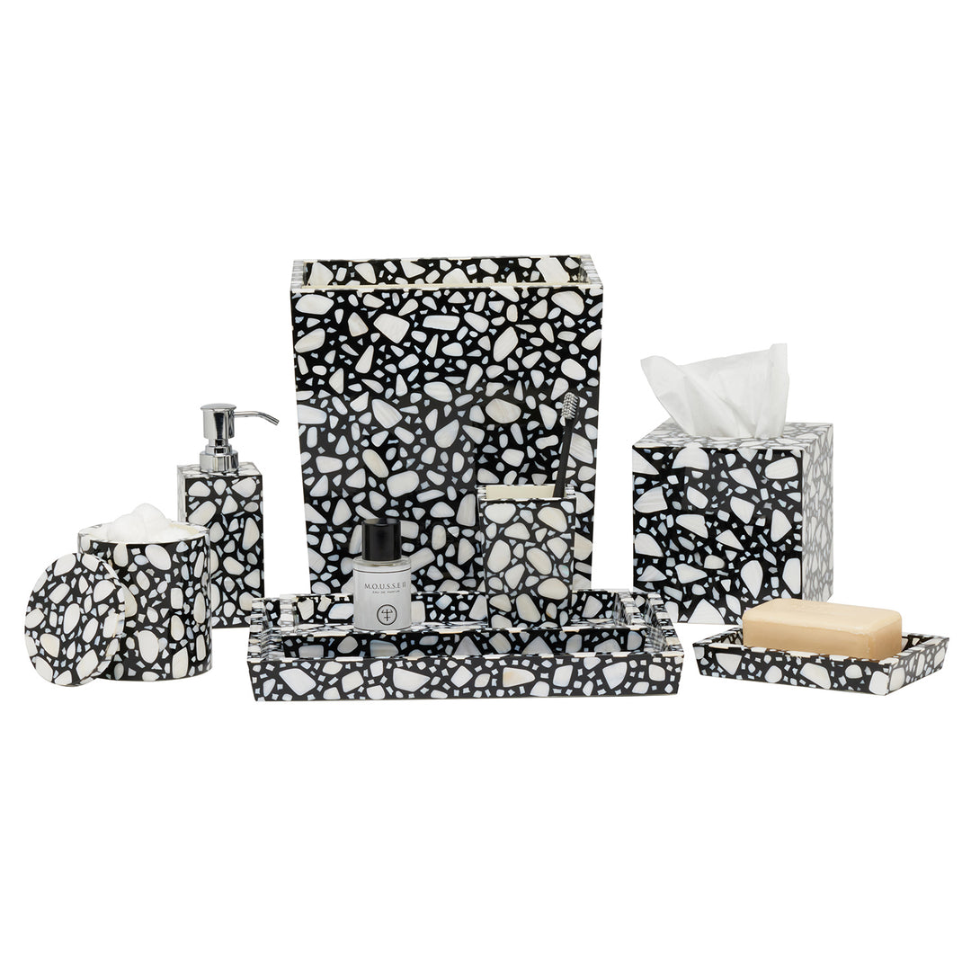 Remini Black Resin/White Shell Bathroom Accessories