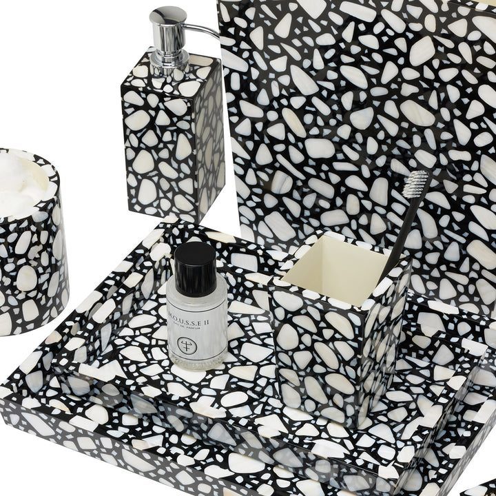 Remini Black Resin/White Shell Bathroom Accessories
