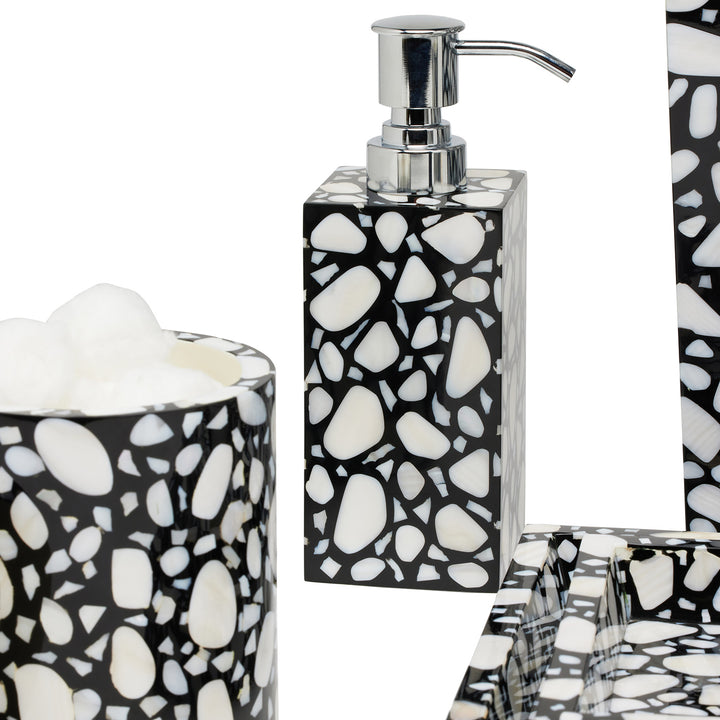 Remini Black Resin/White Shell Bathroom Accessories