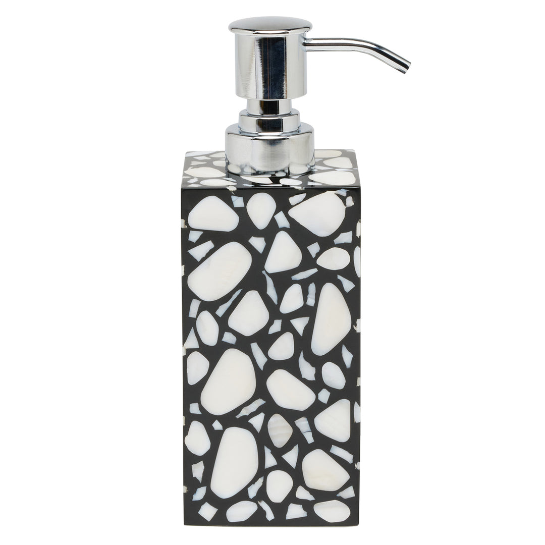 Remini Black Resin/White Shell Soap Dispenser