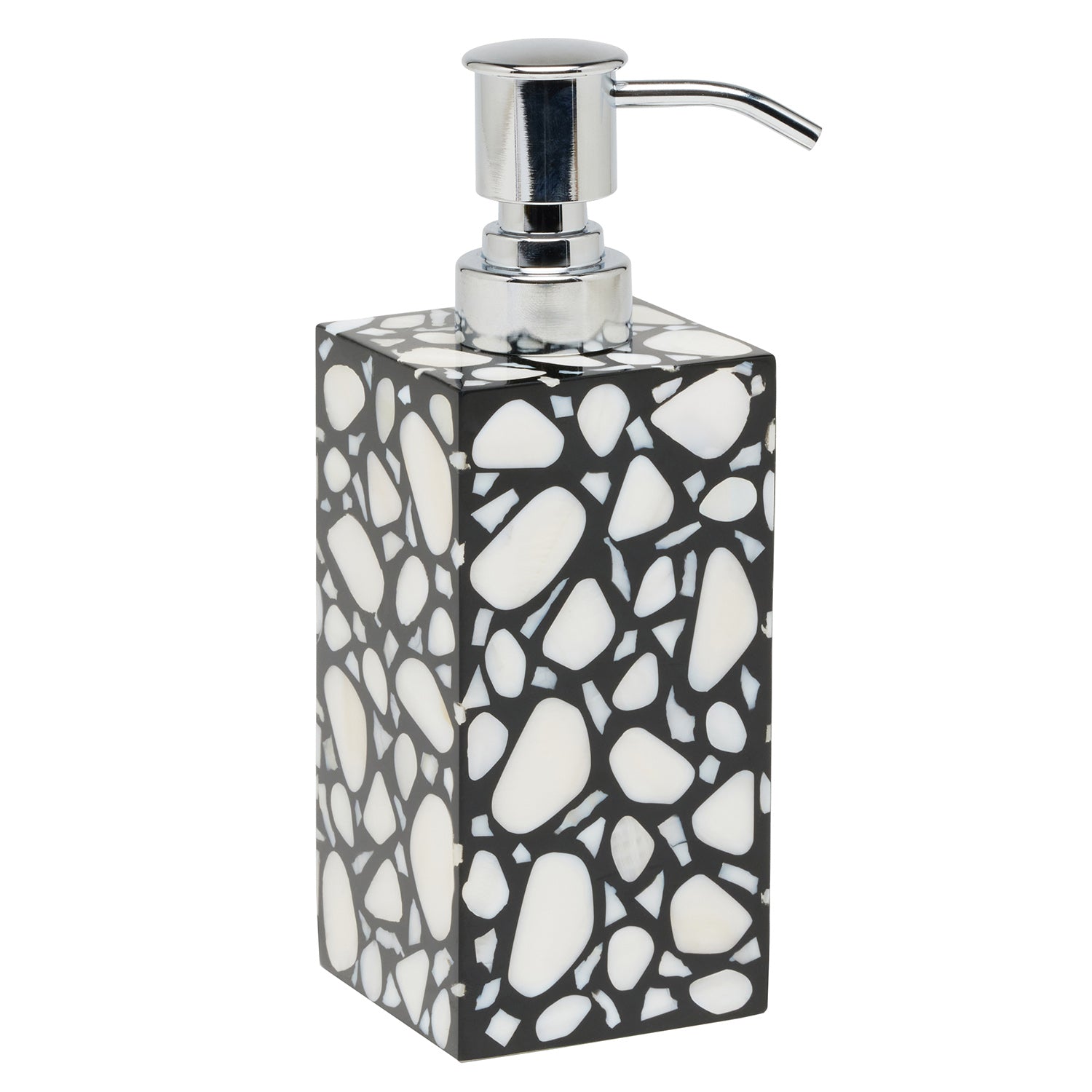 Remini Black Resin/White Shell Soap Dispenser - Thumbnail 3