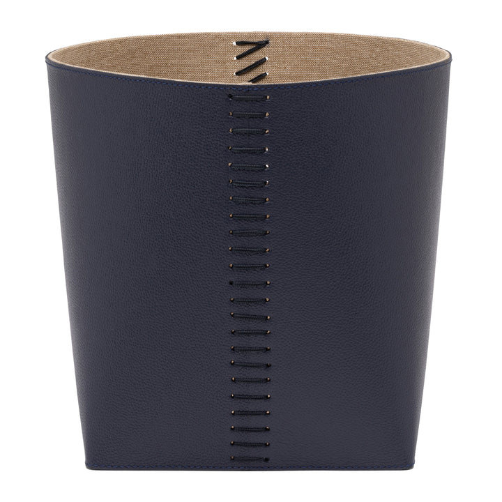 Salo Full-Grain Leather Baskets (Set/2) (Navy)