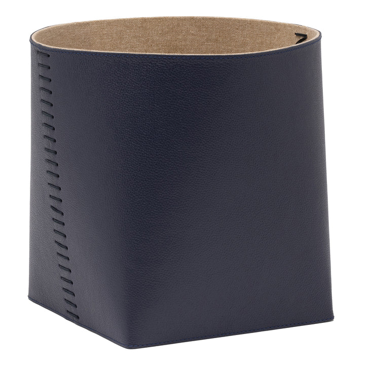 Salo Full-Grain Leather Baskets (Set/2) (Navy)