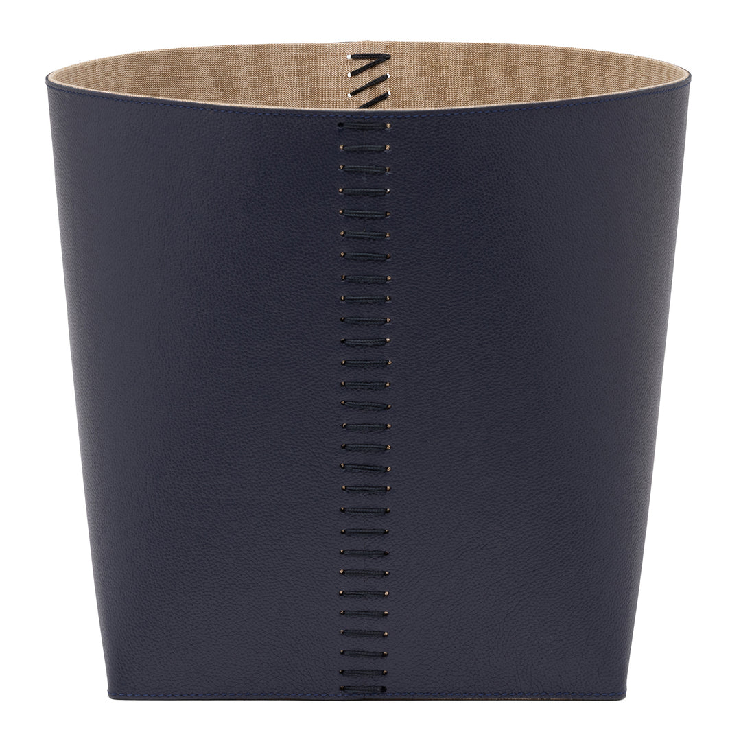 Salo Full-Grain Leather Baskets (Set/2) (Navy)