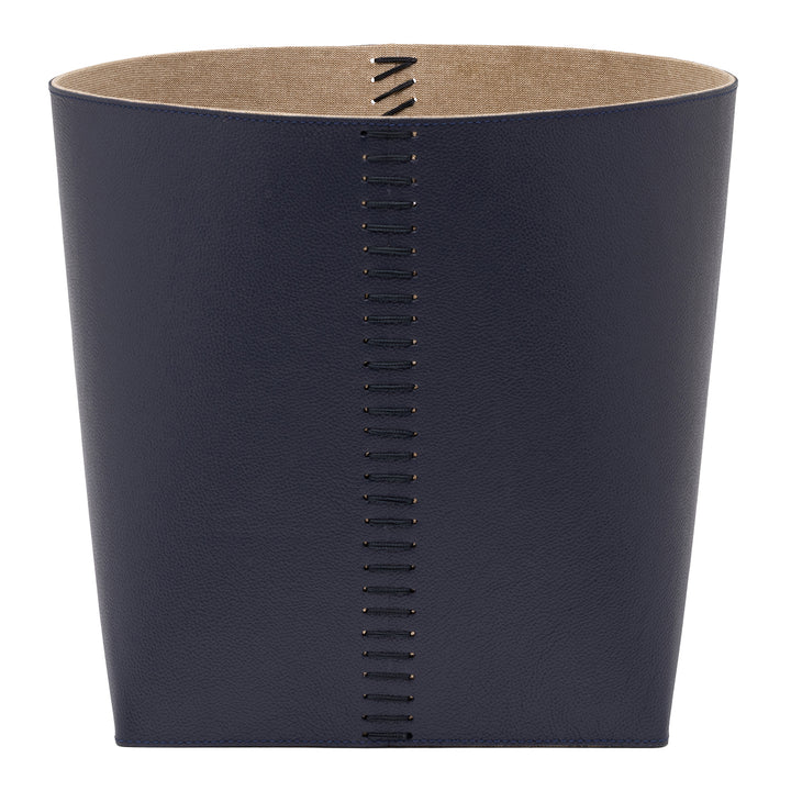Salo Full-Grain Leather Baskets (Set/2) (Navy)