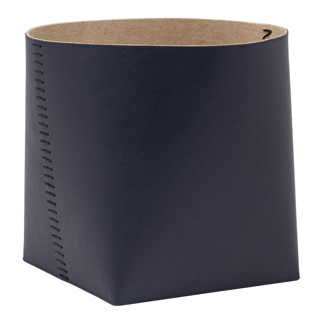 Salo Full-Grain Leather Baskets (Set/2) (Navy)