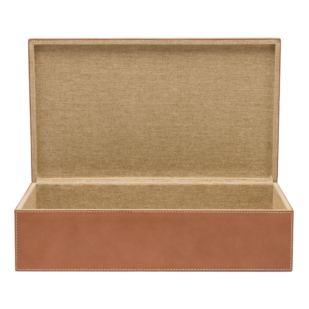 Selby Full-Grain Leather Extra Large Box (Aged Camel)