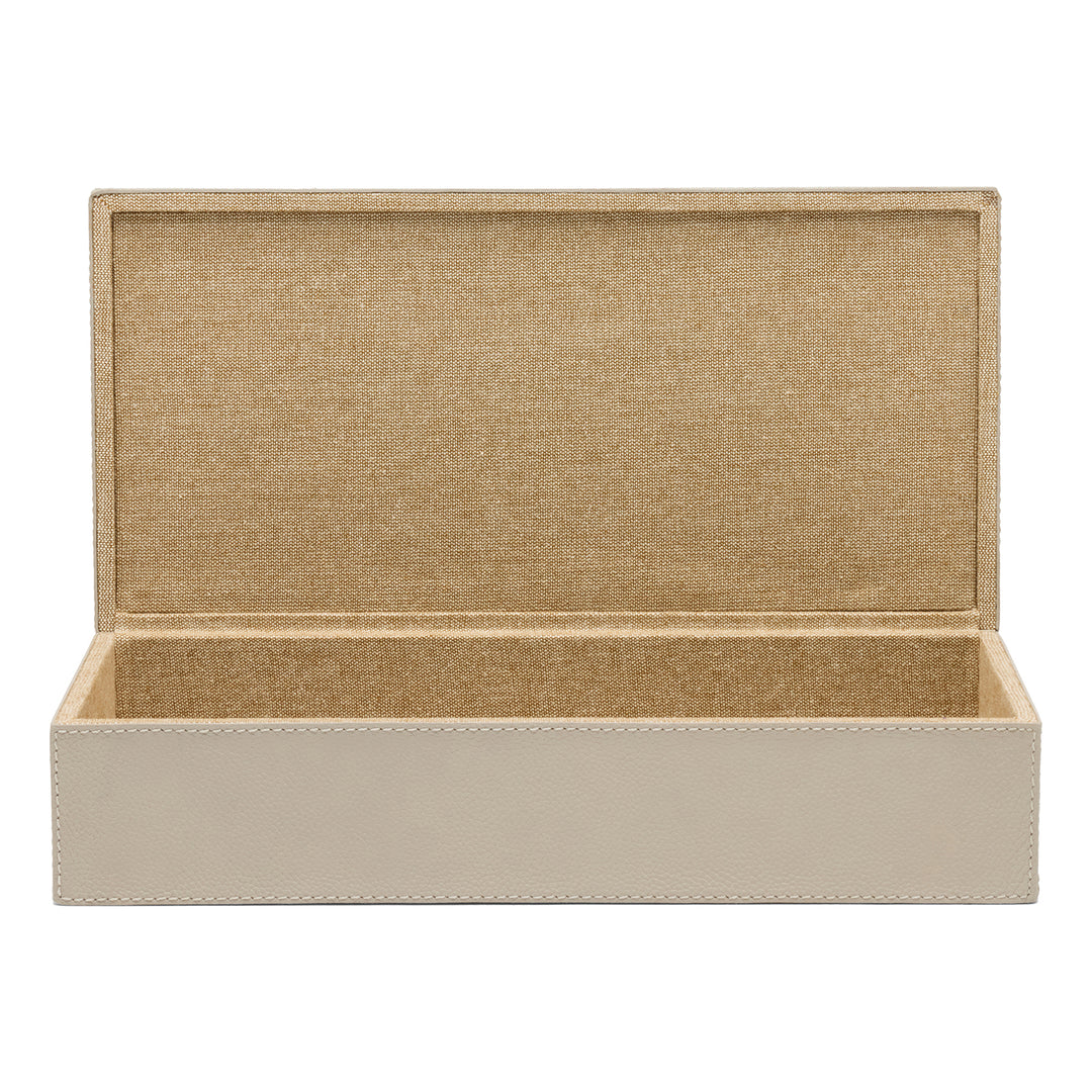 Selby Full-Grain Leather Extra Large Box (Light Gray)