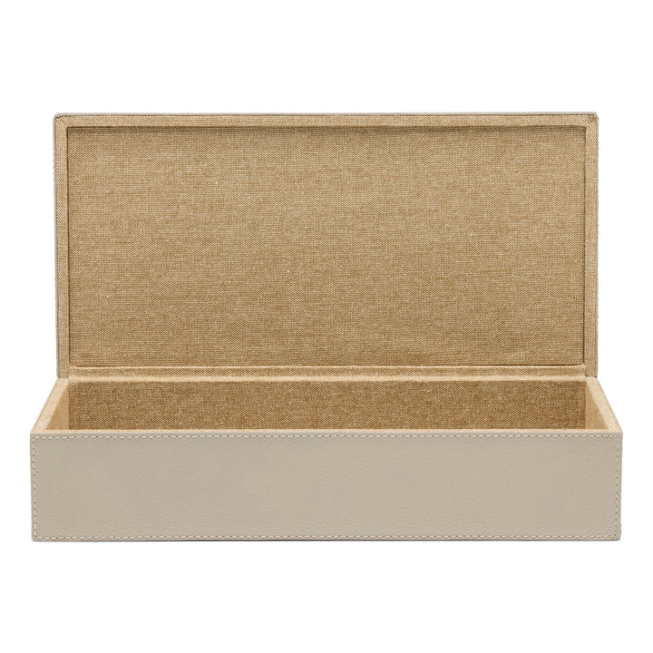 Selby Full-Grain Leather Extra Large Box (Light Gray)