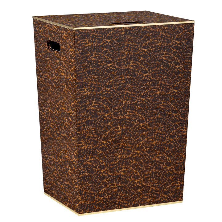 Seymour Rectangular Faux Tortoise/Brass.Hamper
