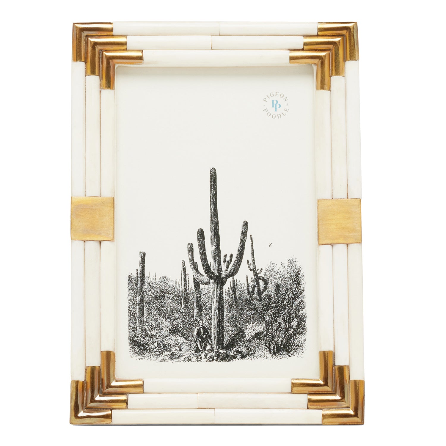 Sofia Natural Bone/Gold Brass Picture Frame - Thumbnail 3