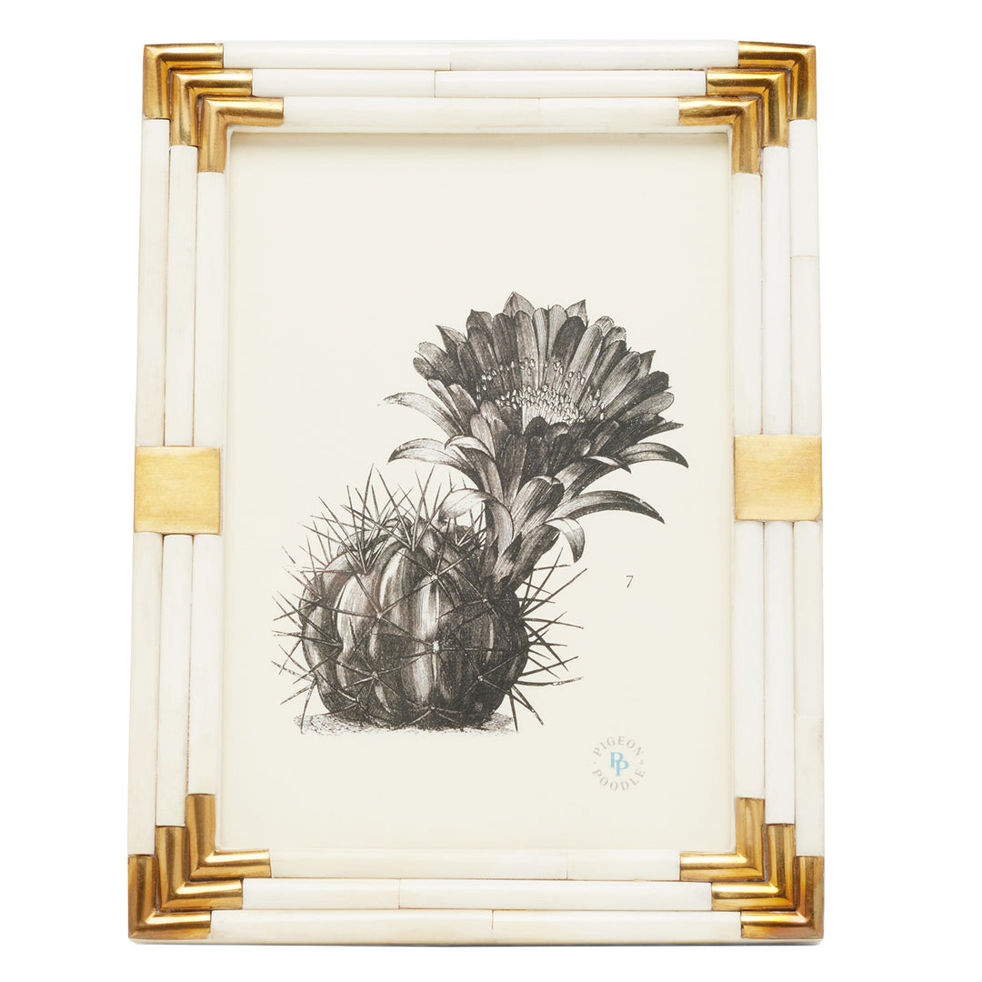 Sofia Natural Bone/Gold Brass Picture Frame