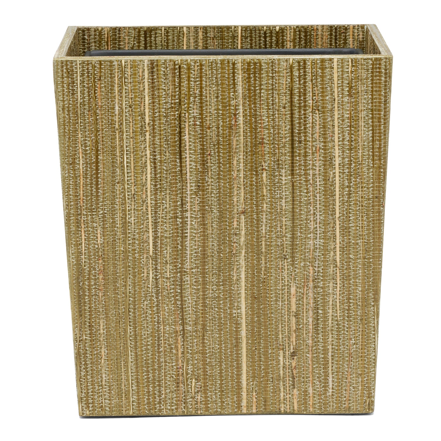 Sumter Olive Hemp Rectangle Wastebasket - Thumbnail 2