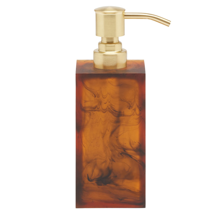 Tavira Swirled Resin Soap Dispenser (Amber/Black)