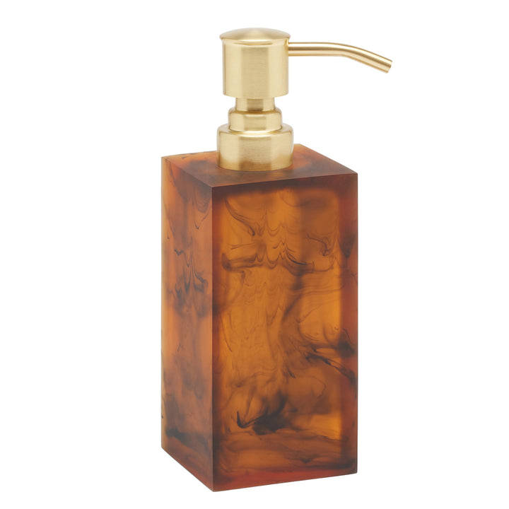 Tavira Swirled Resin Soap Dispenser (Amber/Black)