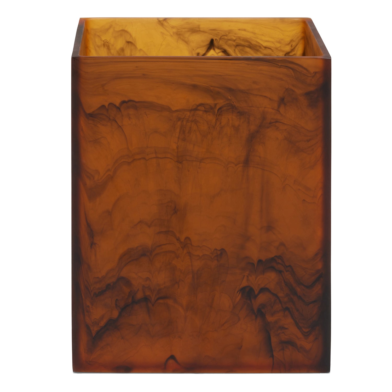 Tavira Swirled Resin Square Waste Basket