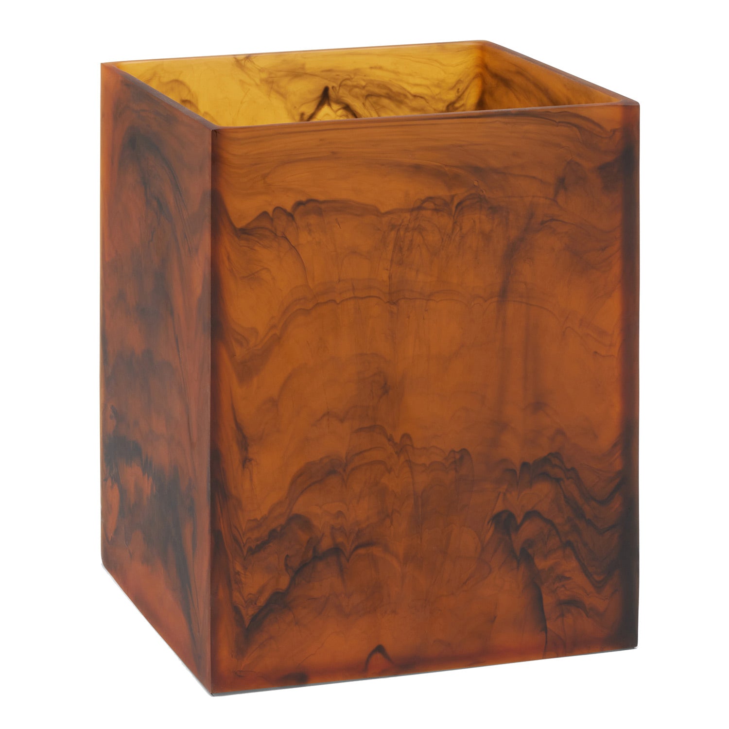 Tavira Swirled Resin Square Waste Basket - Thumbnail 2