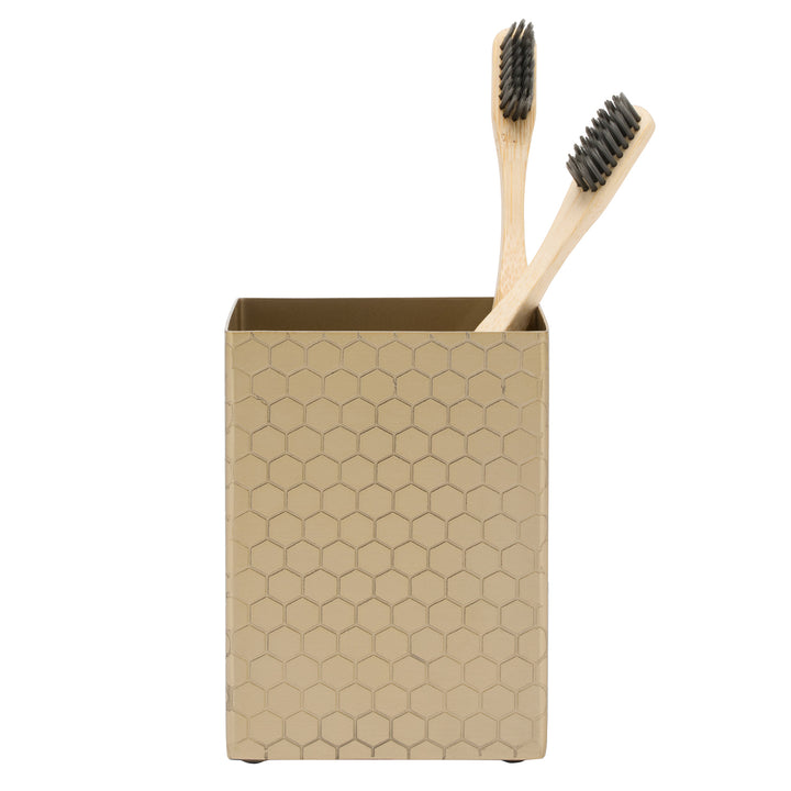 Temara Honeycomb Textured Stainless Steel Bathroom Accessories (Champagne Gold)