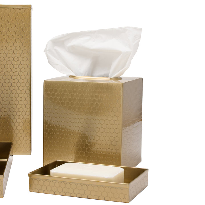 Temara Honeycomb Textured Stainless Steel Bathroom Accessories (Champagne Gold)