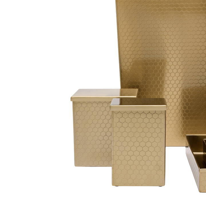 Temara Honeycomb Textured Stainless Steel Bathroom Accessories (Champagne Gold)