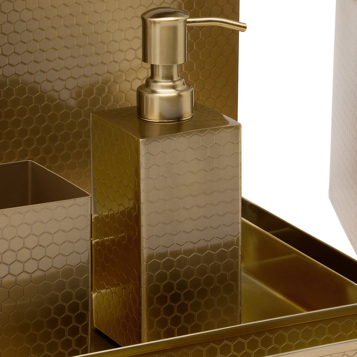Temara Honeycomb Textured Stainless Steel Bathroom Accessories (Champagne Gold)