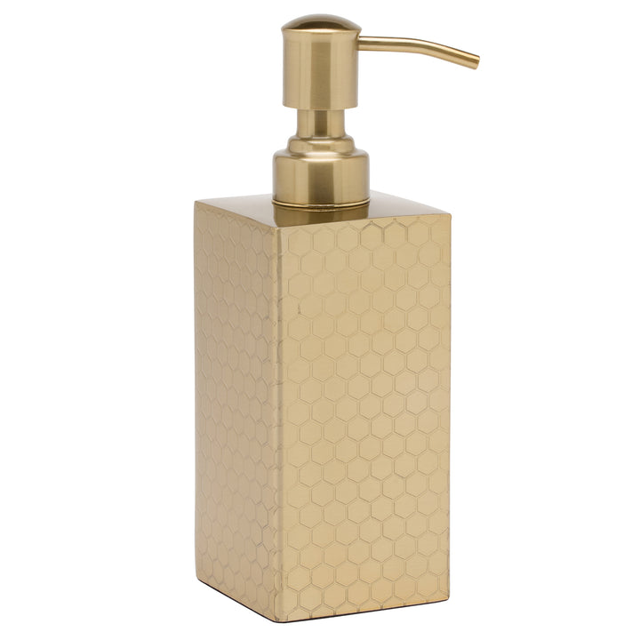 Temara Honeycomb Textured Stainless Steel Soap Dispenser (Champagne Gold)