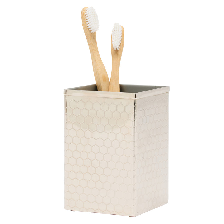 Temara Honeycomb Textured Stainless Steel Bathroom Accessories (Shiny Nickel)