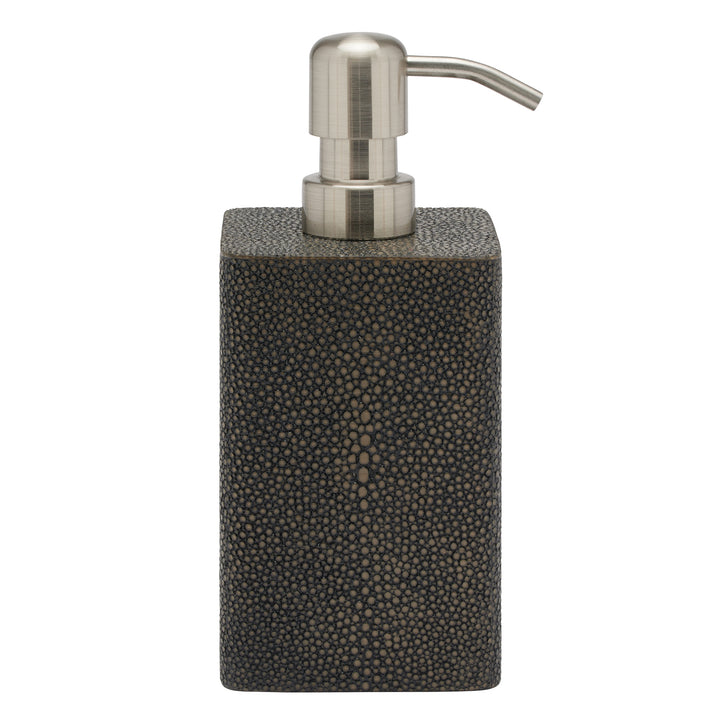 Tenby Faux Shagreen Soap Dispenser (Dark Mushroom)