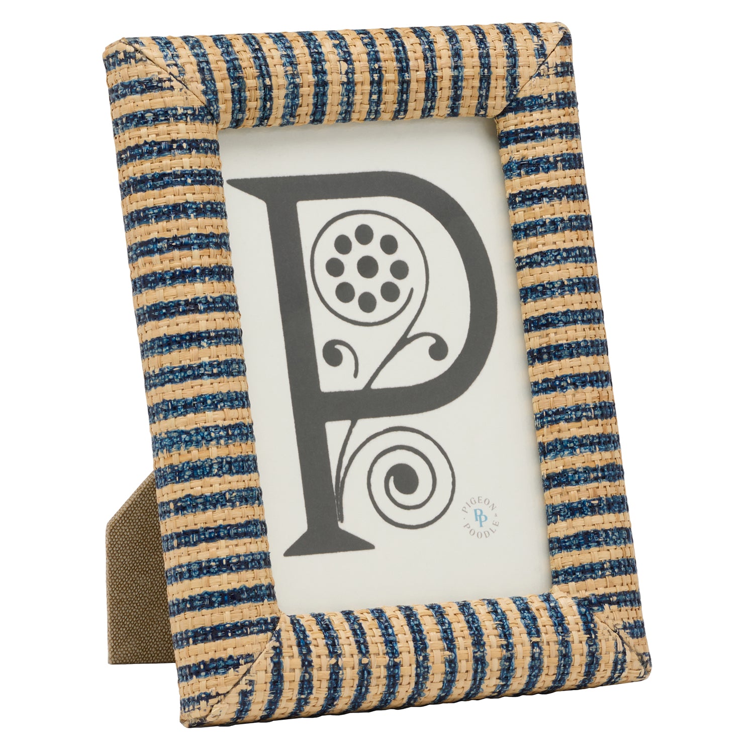 Toluca Navy/Natural Striped Raffia Picture Frame - Thumbnail 5