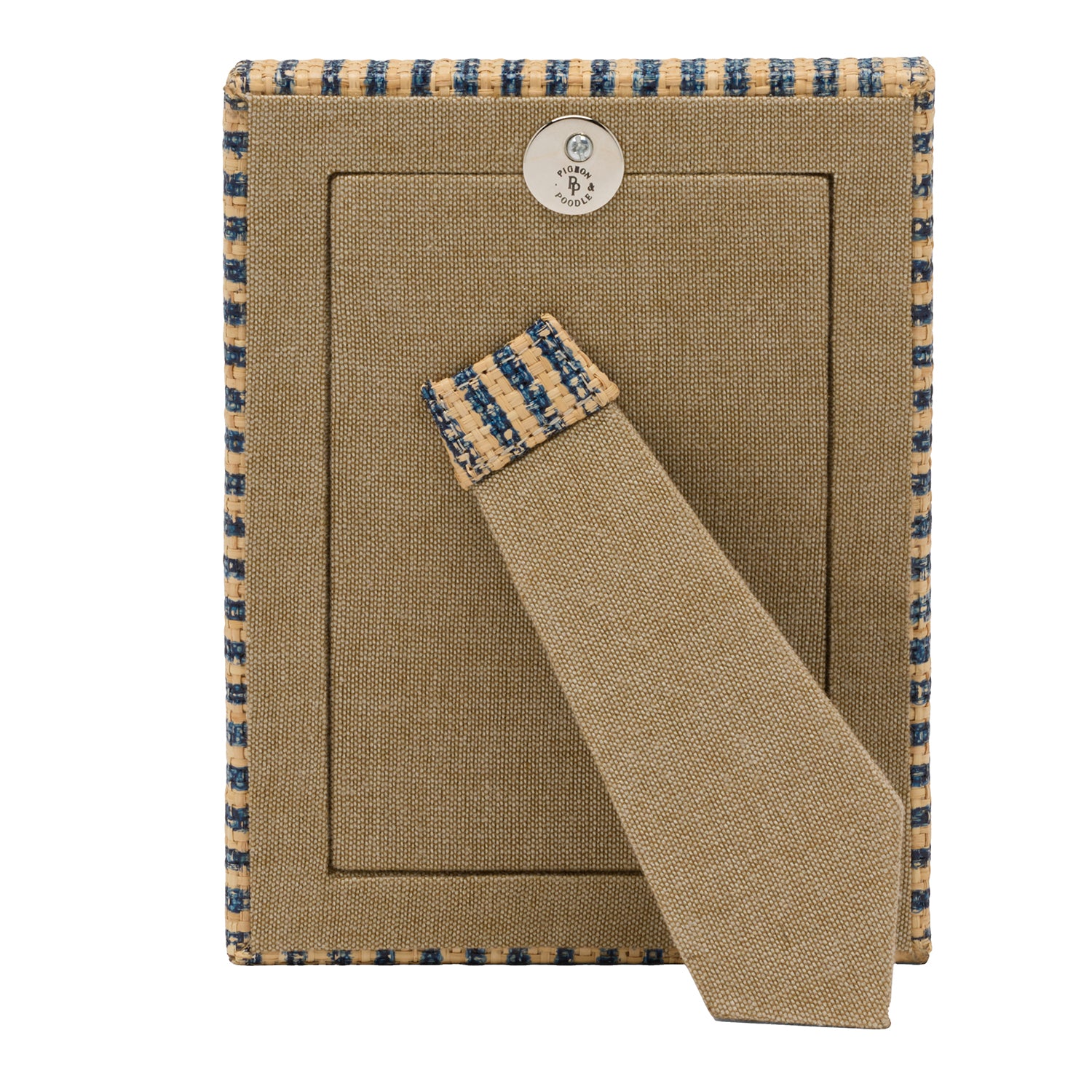 Toluca Navy/Natural Striped Raffia Picture Frame