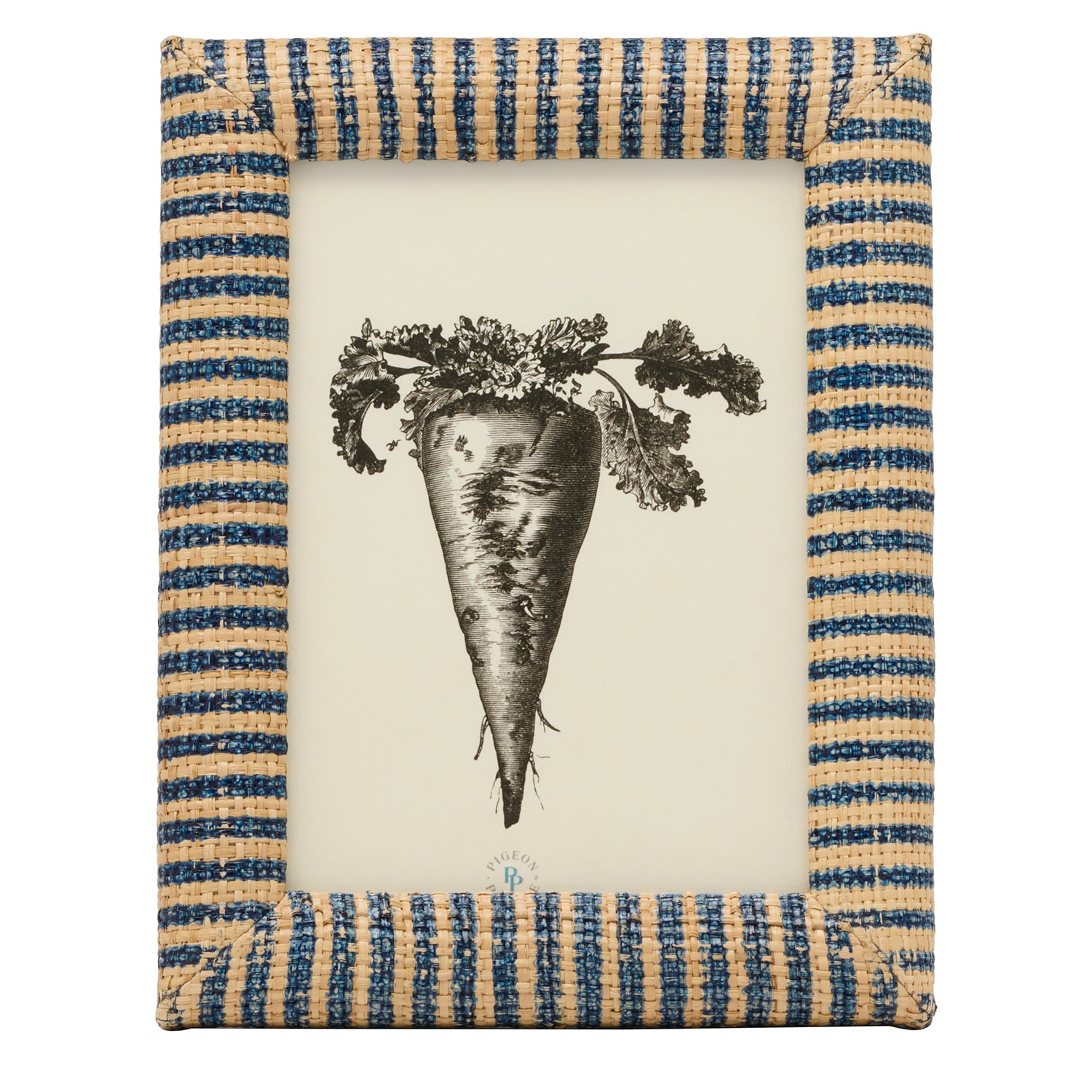 Toluca Navy/Natural Striped Raffia Picture Frame - Thumbnail 4