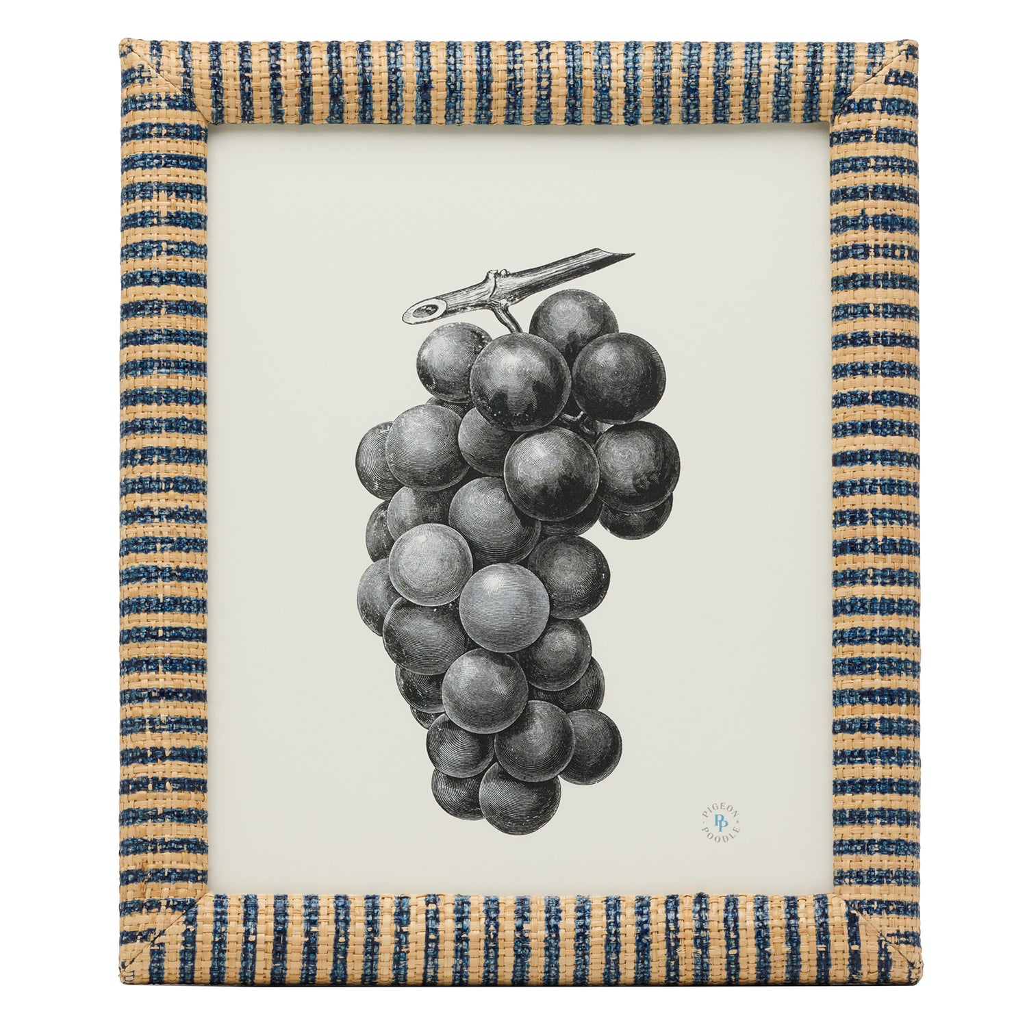 Toluca Navy/Natural Striped Raffia Picture Frame - Thumbnail 3