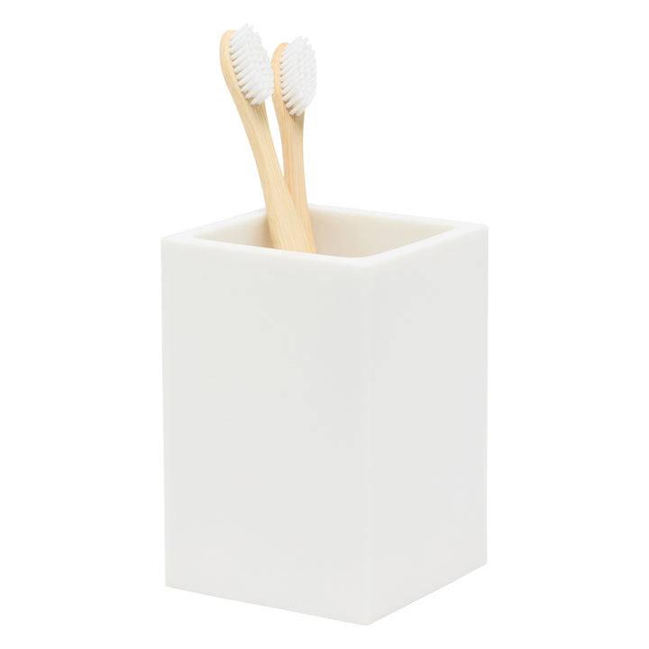 Vail White Gloss Resin Bathroom Accessories - Hudson & Vine