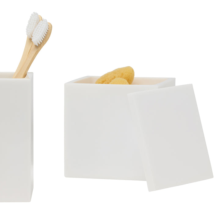 Vail White Gloss Resin Bathroom Accessories - Hudson & Vine