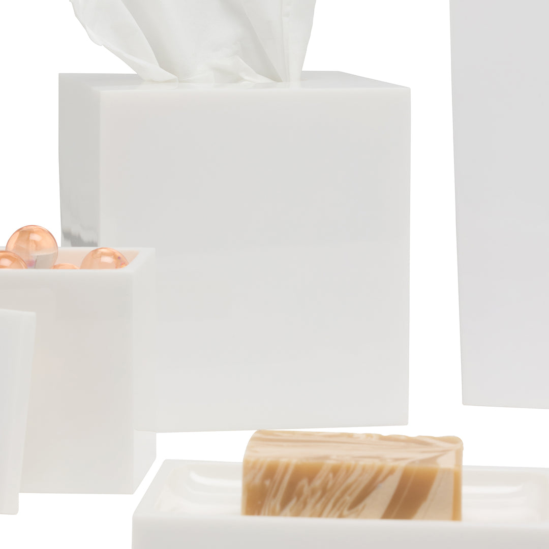Vail White Gloss Resin Bathroom Accessories - Hudson & Vine