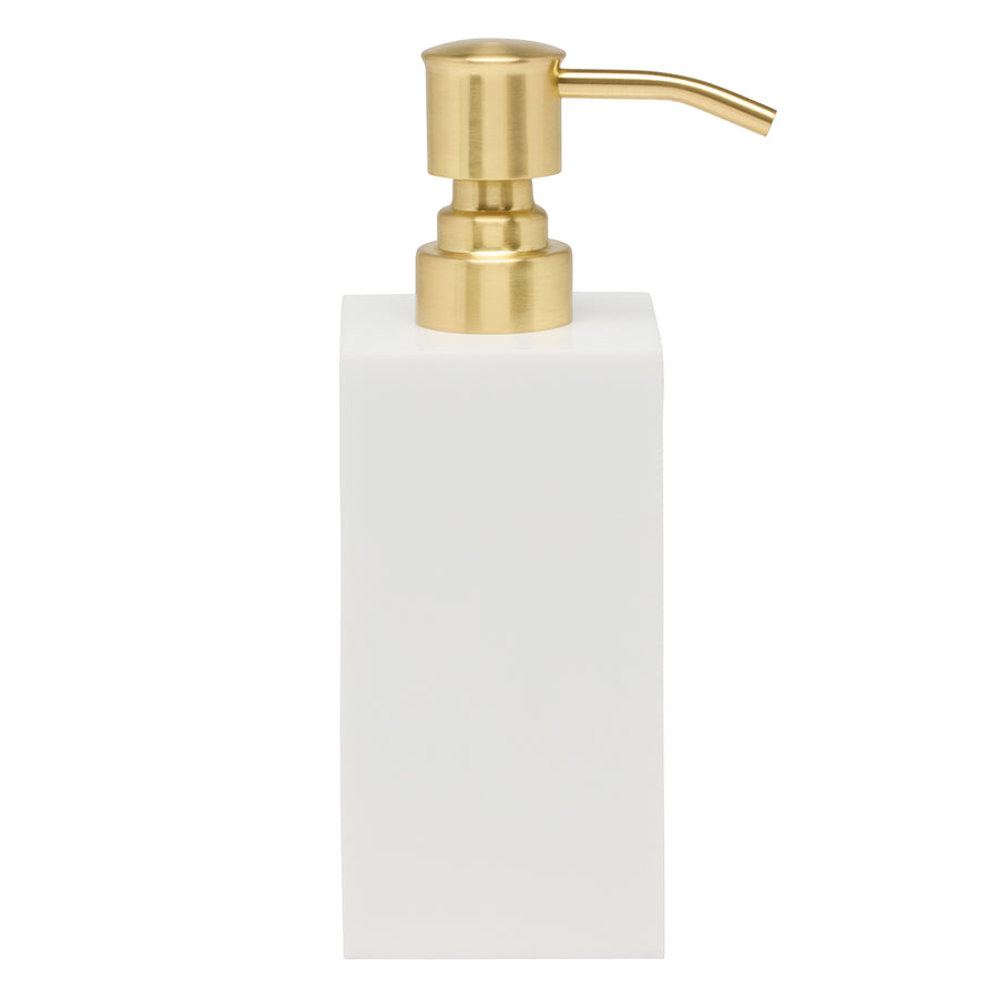 Vail White Gloss Resin Soap Dispenser - Hudson & Vine
