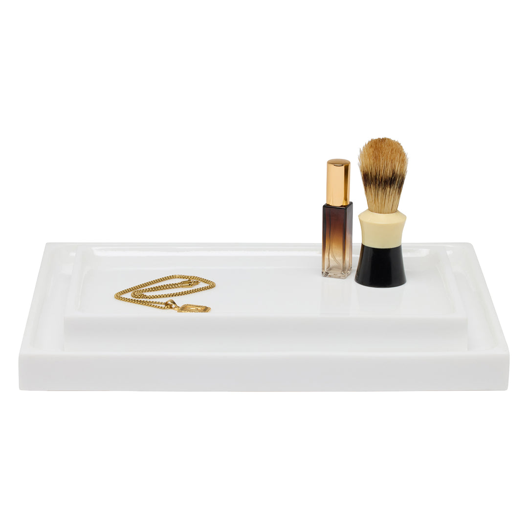 Vail White Gloss Resin Bathroom Accessories - Hudson & Vine