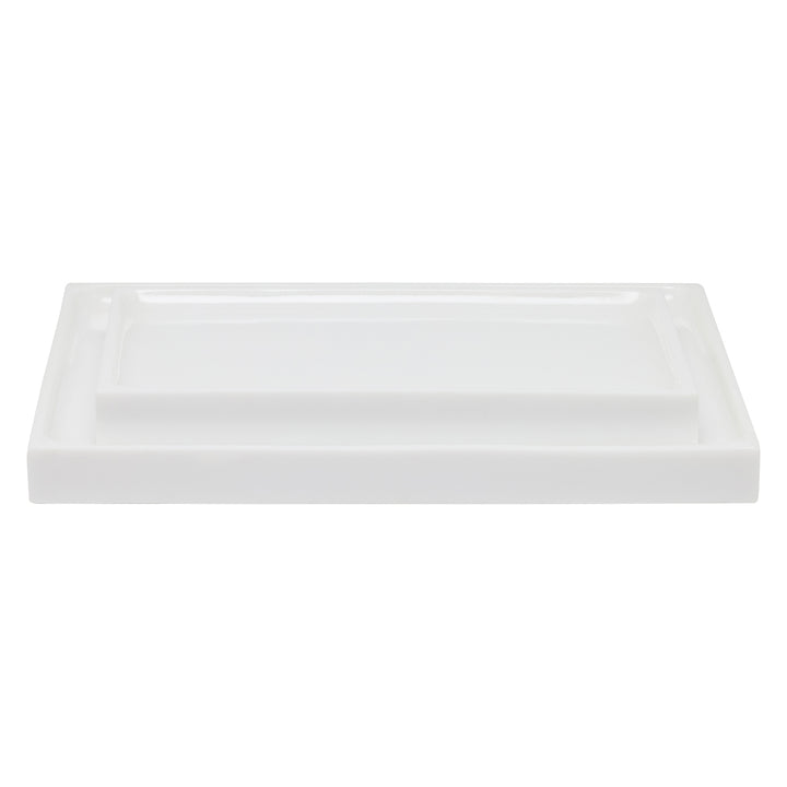Vail White Gloss Resin Tray Set/2 - Hudson & Vine